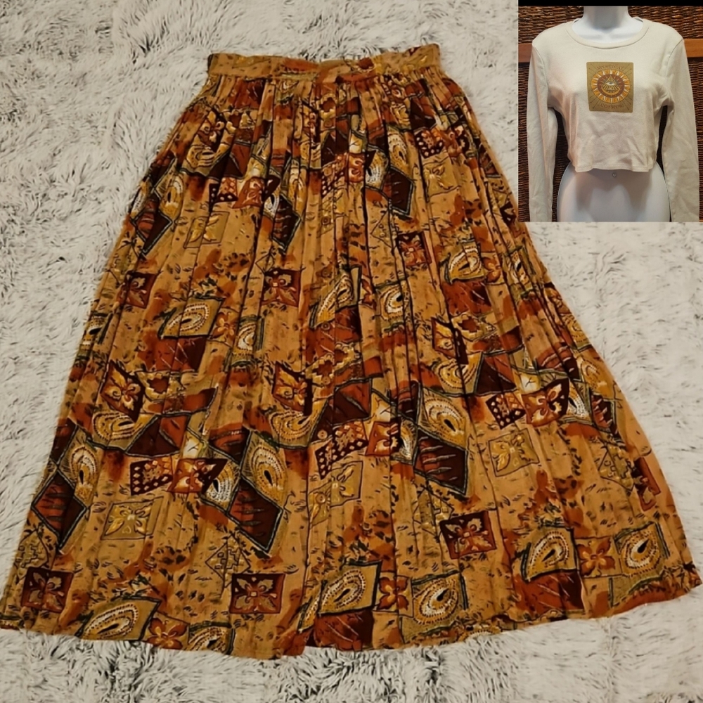 Vintage Symphony Crinkle Broom Skirt